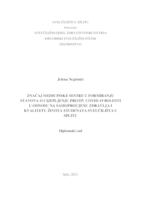 prikaz prve stranice dokumenta Značaj medicinske sestre u formiranju stavova o cijepljenju protiv COVID-19 bolesti u odnosu na samoprocjenu zdravlja i kvalitetu života studenata Sveučilišta u Splitu
