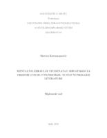 prikaz prve stranice dokumenta Mentalno zdravlje studenata u Hrvatskoj za vrijeme COVID-19 pandemije - sustavni pregled literature